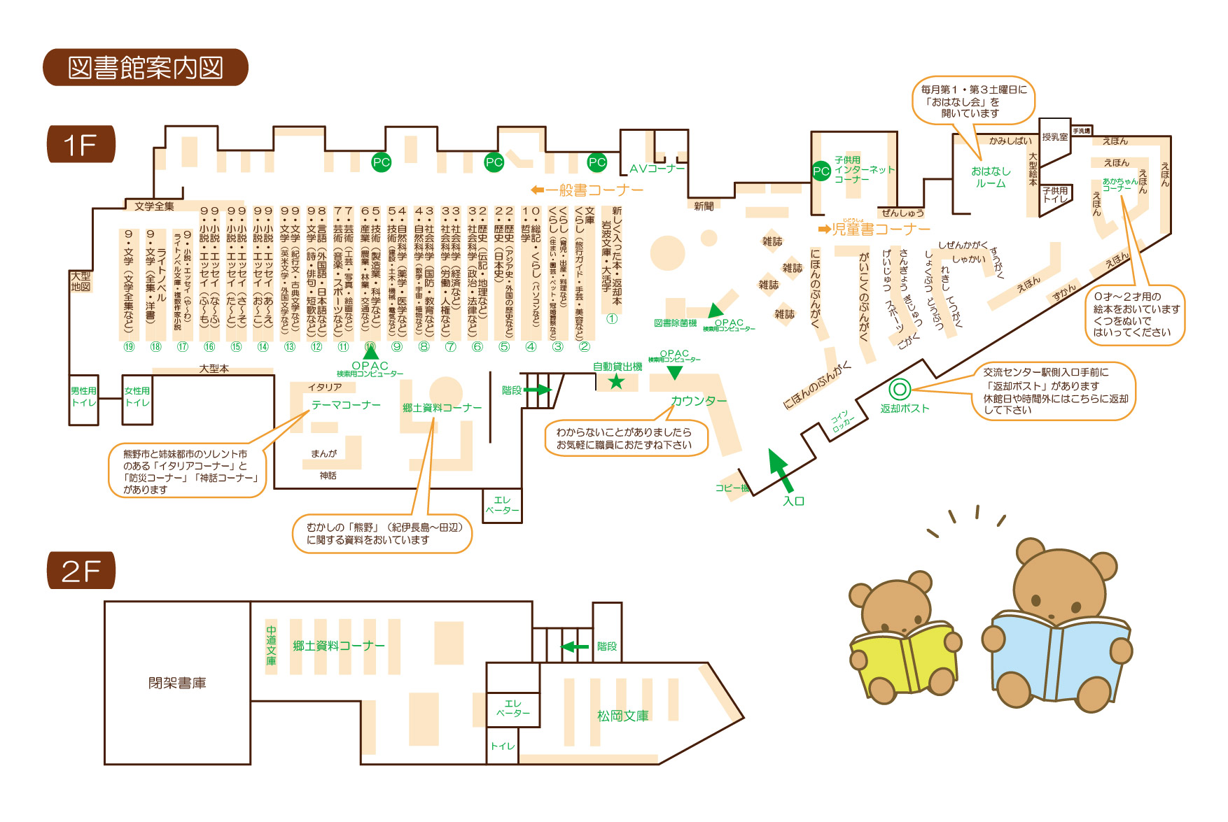図書館内の案内図